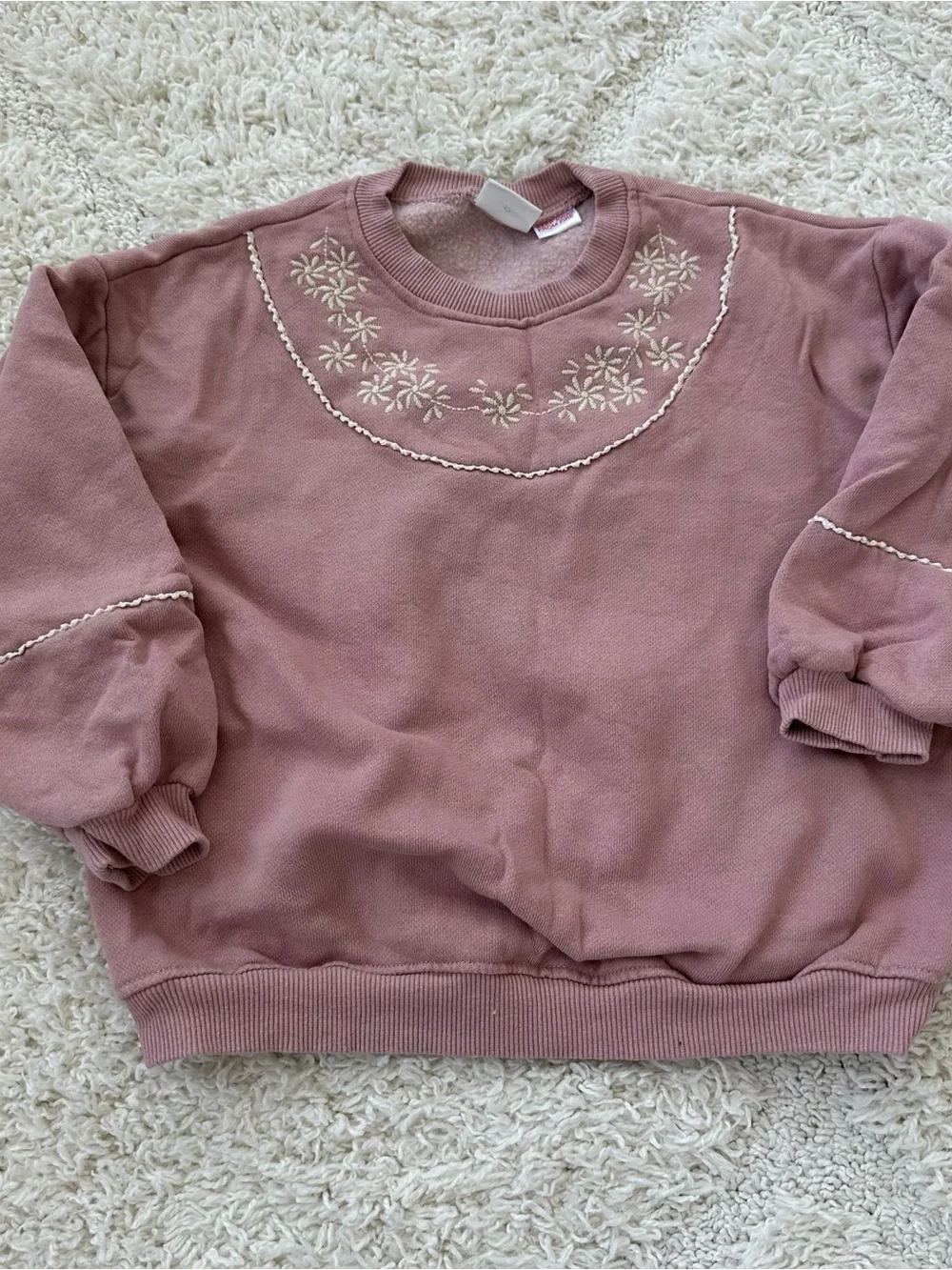 Zara Embroidered Pink & Brown Floral Set
